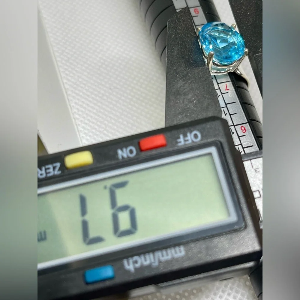 V Wieck 925 Real London Blue Topaz Sterling Ring 8